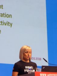 Olena Stryzhak "Positive Women" Ukraine sprach über die besondere Situation von Frauen mit HIV in ihrer Heimat.