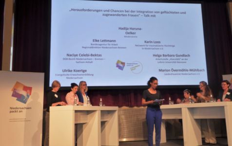 Die Podiumsdiskussion mit deutlichen Statements der 6 Fachfrauen schloss sich den Arbeitseinheiten in den 4 Foren an.